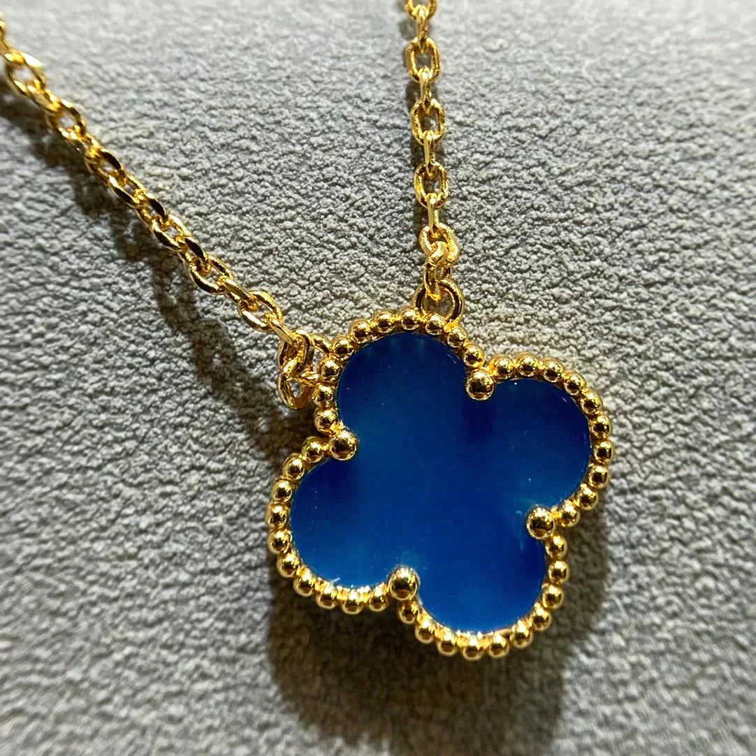 ¡®Twinkle jewelry¡¯CLOVER 15MM BLUE AGATE NECKLACE