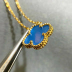 ¡®Twinkle jewelry¡¯CLOVER 15MM BLUE AGATE NECKLACE