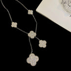 ¡®Twinkle jewelry¡¯CLOVER 5 MOTIFS SILVER DIAMONDS NECKLACE