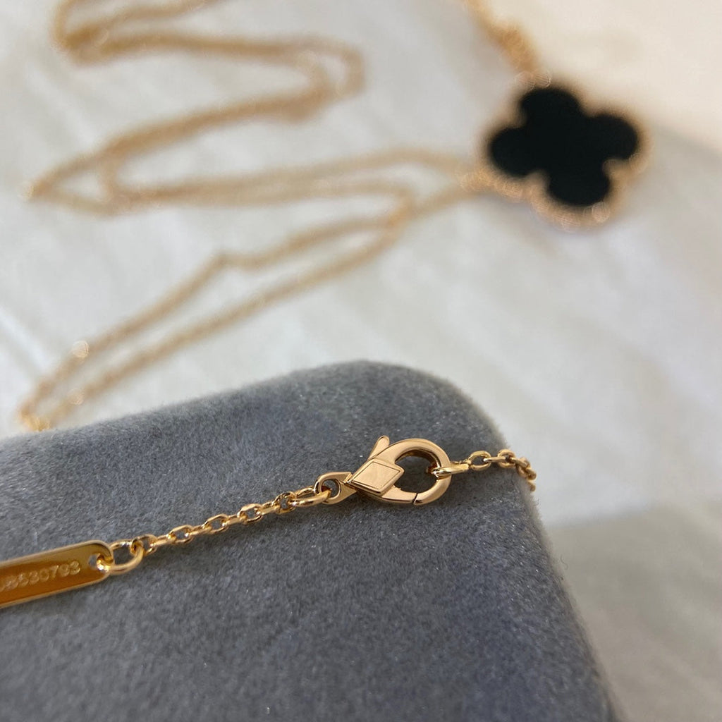 ¡®Twinkle jewelry¡¯CLOVER 25MM NECKLACE GOLD ONYX