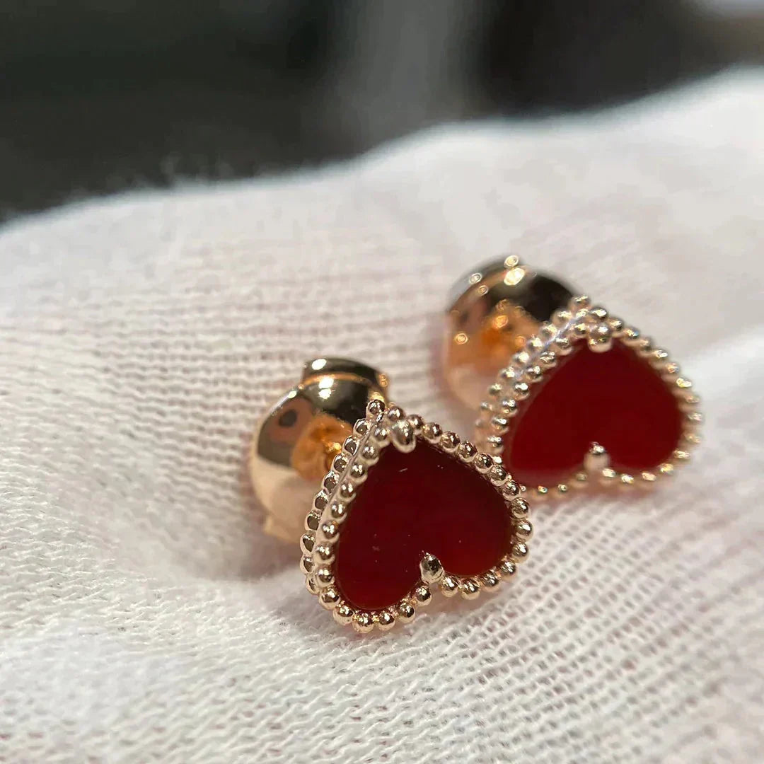 ¡®Twinkle jewelry¡¯HEART CARNELIAN STUD EARRINGS