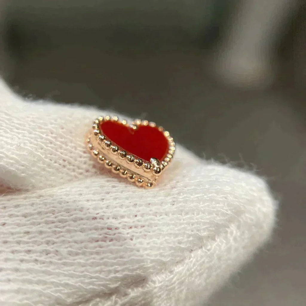 ¡®Twinkle jewelry¡¯HEART CARNELIAN STUD EARRINGS
