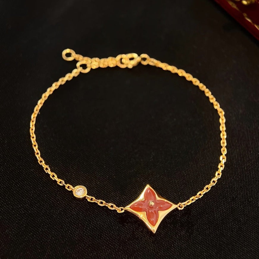 ¡®Twinkle jewelry¡¯COLOR STAR CARNELIAN PINK GOLD DIAMOND BRACELET