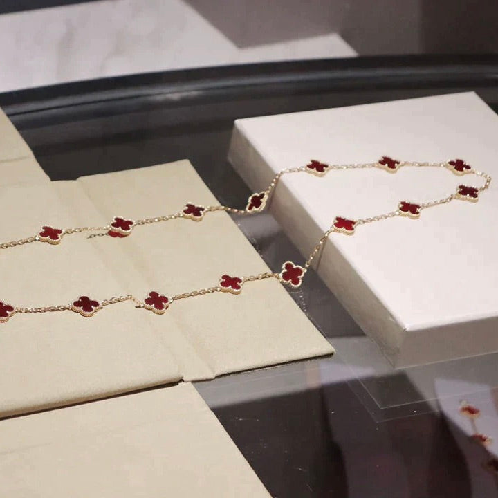 ¡®Twinkle jewelry¡¯CLOVER 20 MOTIFS CARNELIAN NECKLACE