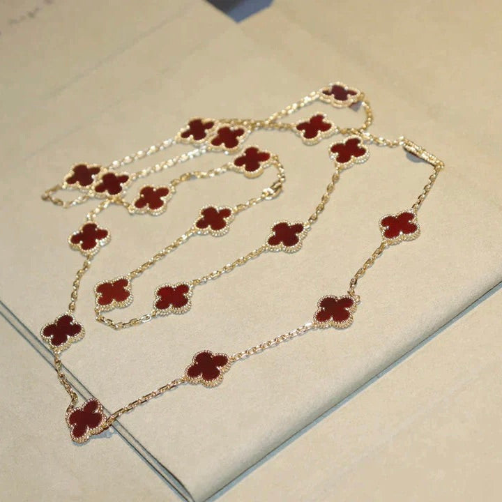 ¡®Twinkle jewelry¡¯CLOVER 20 MOTIFS CARNELIAN NECKLACE