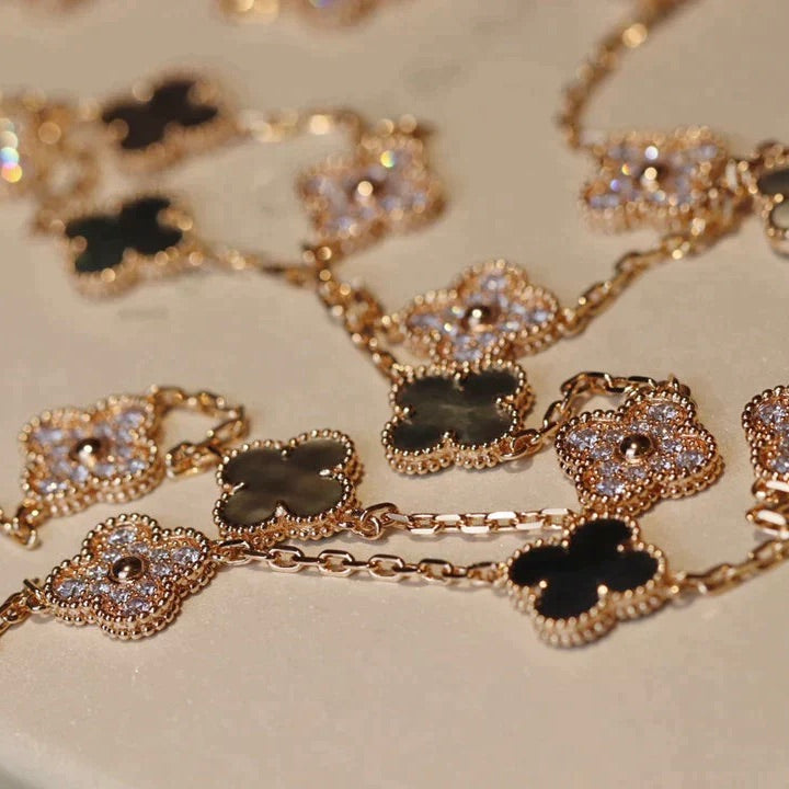 ¡®Twinkle jewelry¡¯CLOVER 20 MOTIFS DARK MOP DIAMOND  NECKLACE