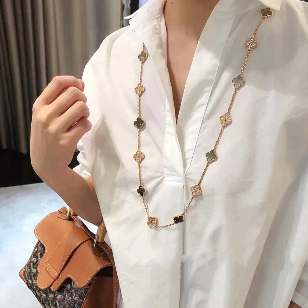¡®Twinkle jewelry¡¯CLOVER 20 MOTIFS DARK MOP DIAMOND  NECKLACE