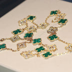 ¡®Twinkle jewelry¡¯CLOVER 20 MOTIFS MALACHITE DIAMOND NECKLACE