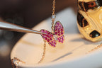 ¡®Twinkle jewelry¡¯BUTTERFLY RED DIAMOND ROSE GOLD NECKLACE
