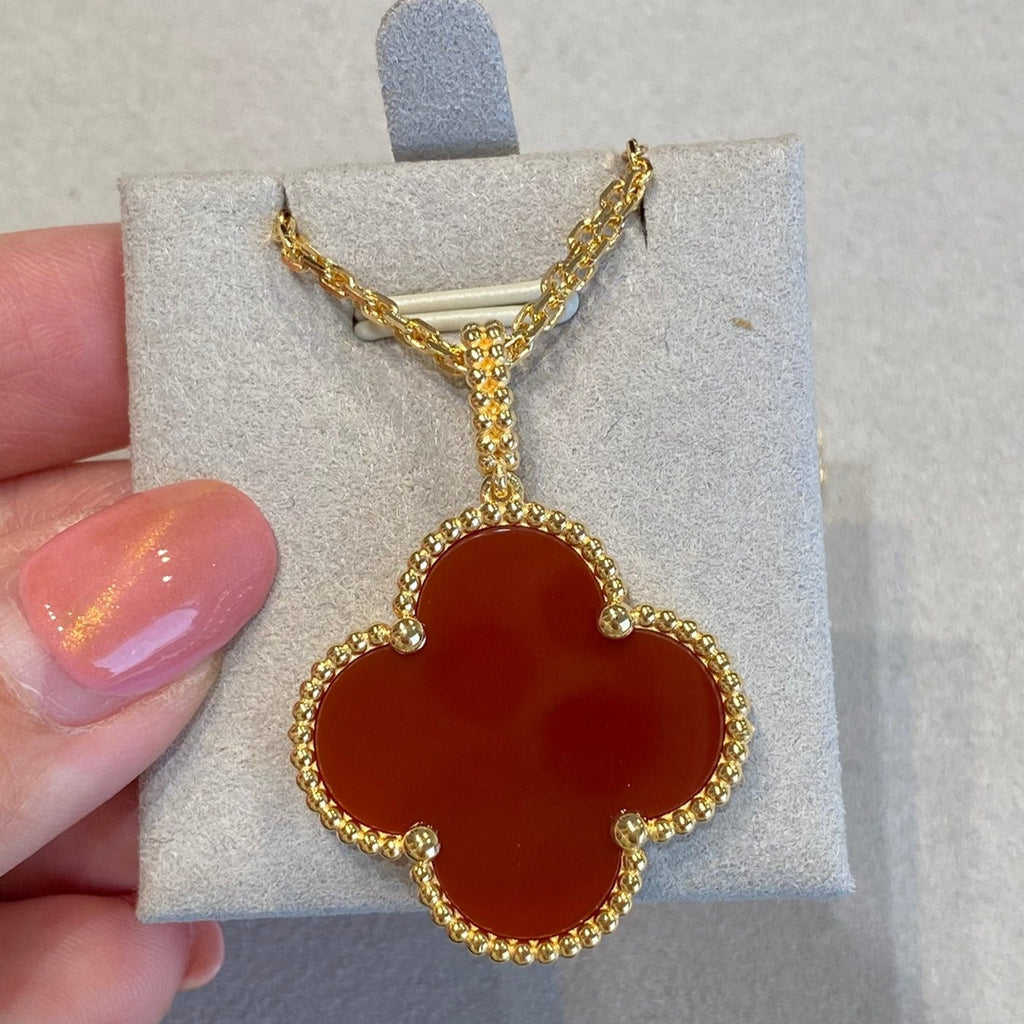 ¡®Twinkle jewelry¡¯CLOVER 25MM NECKLACE GOLD CARNELIAN