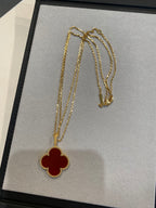 ¡®Twinkle jewelry¡¯CLOVER 25MM NECKLACE GOLD CARNELIAN
