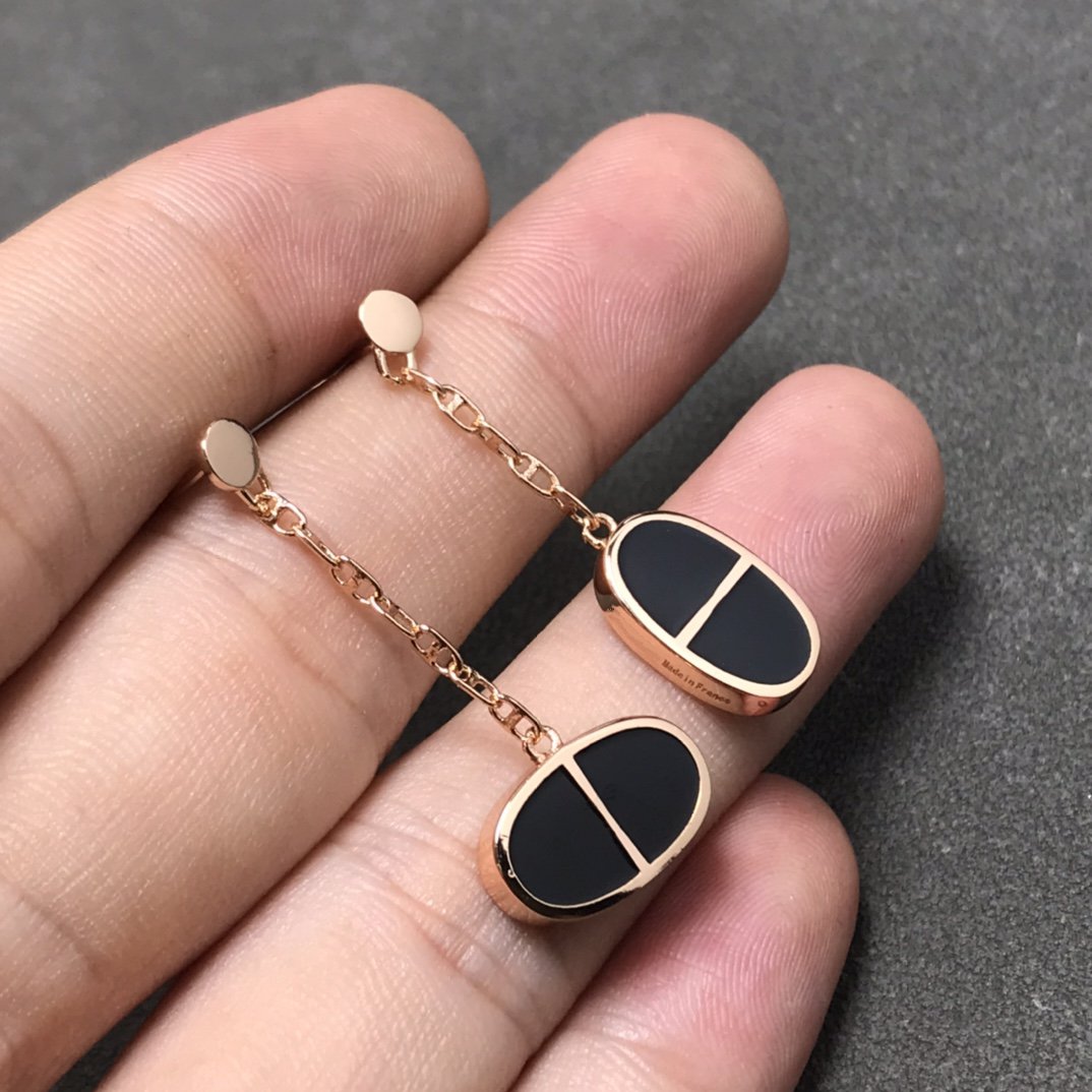 ¡®Twinkle jewelry¡¯CHAINE VERSO BLACK CERAMIC SILVER EARRINGS