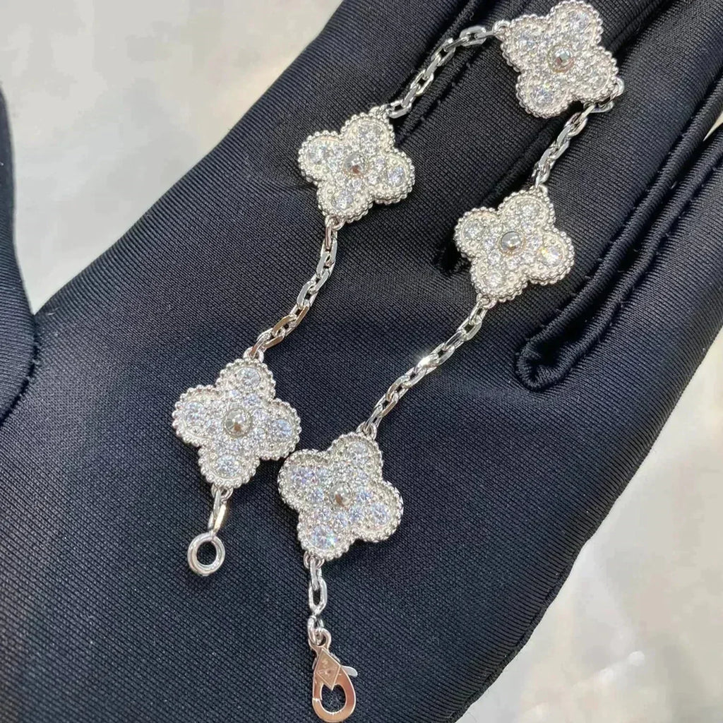 [Twinkle jewelry] New  CLOVER 5 MOTIF FULL DIAMOND BRACELET COLLECTION
