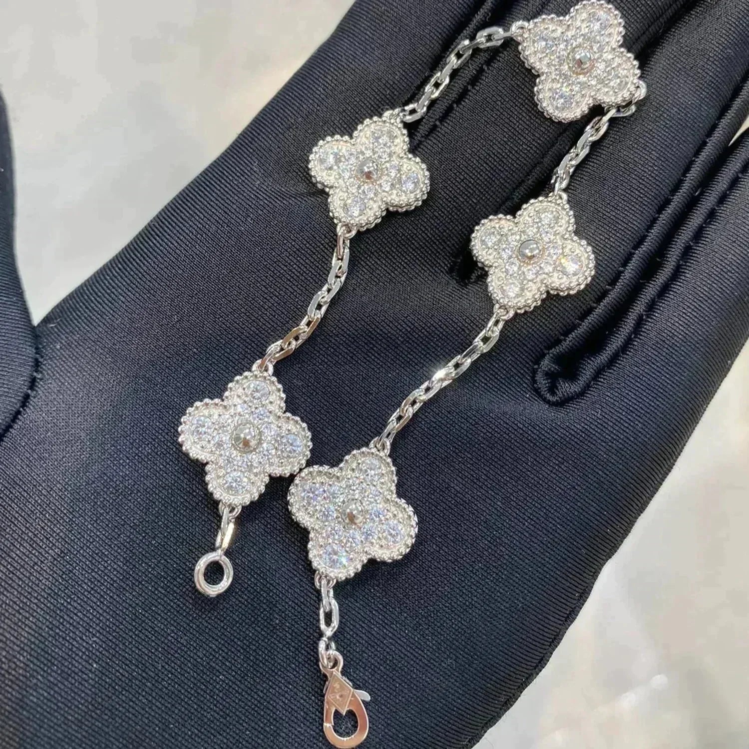 [Twinkle jewelry] New  CLOVER 5 MOTIF FULL DIAMOND BRACELET COLLECTION