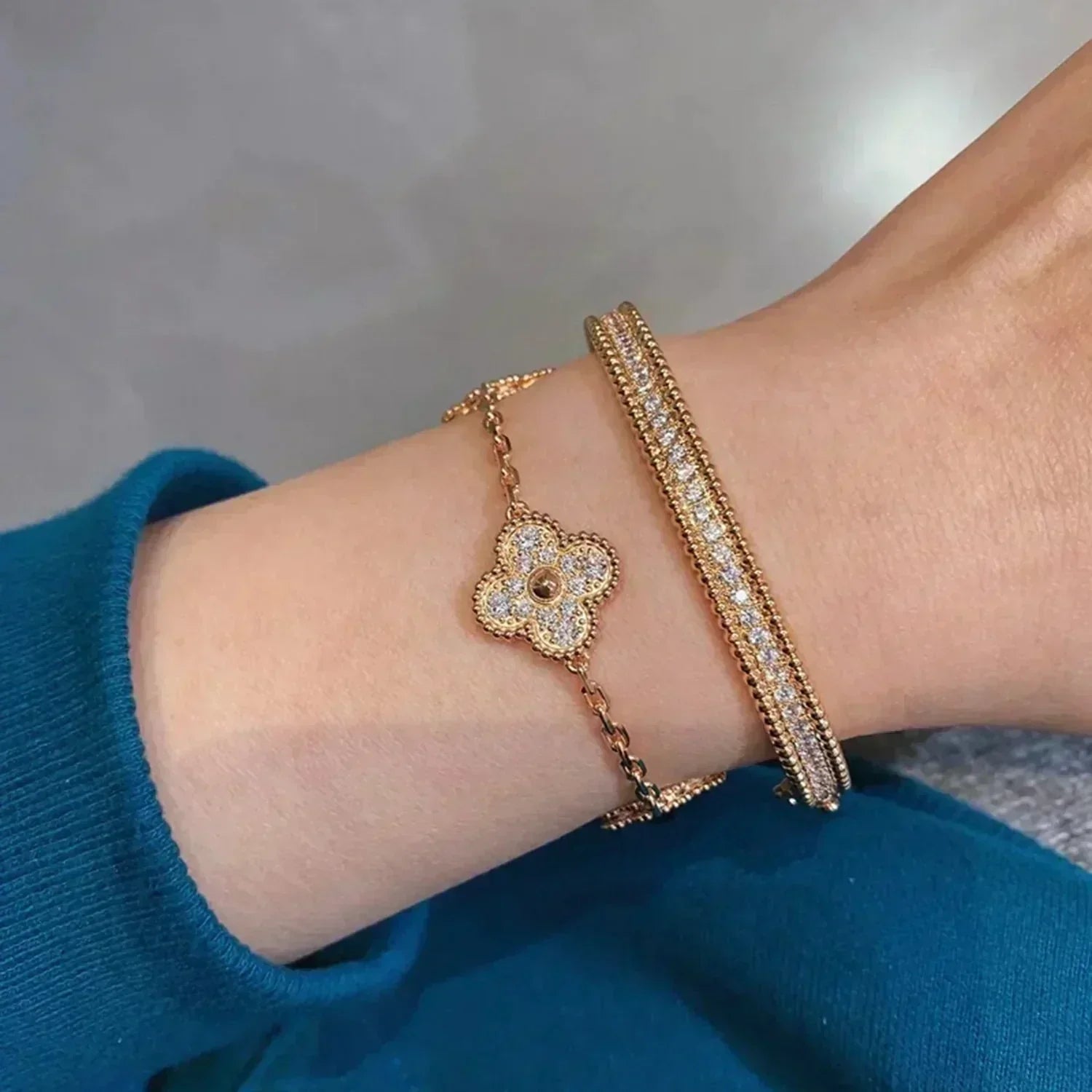 [Twinkle jewelry] New  CLOVER 5 MOTIF FULL DIAMOND BRACELET COLLECTION