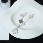 ¡®Twinkle jewelry¡¯CLOVER BRACELET 5 MOTIFS MOP CHALCEDONY SILVER