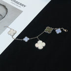 ¡®Twinkle jewelry¡¯CLOVER BRACELET 5 MOTIFS MOP CHALCEDONY SILVER