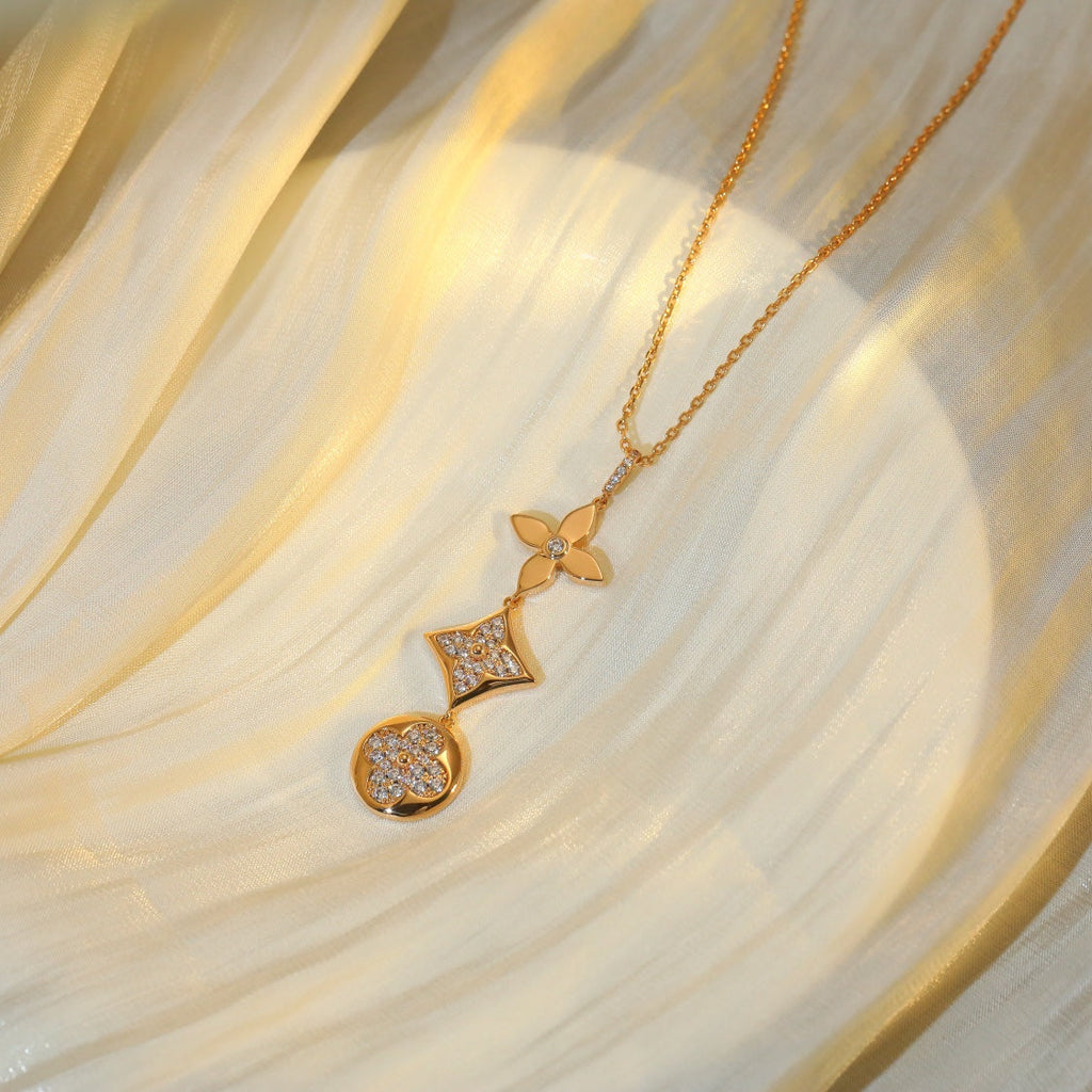 ¡®Twinkle jewelry¡¯STAR AND SUN DIAMOND PINK GOLD NECKLACE
