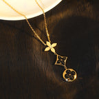 ¡®Twinkle jewelry¡¯STAR AND SUN ONYX PINK GOLD NECKLACE