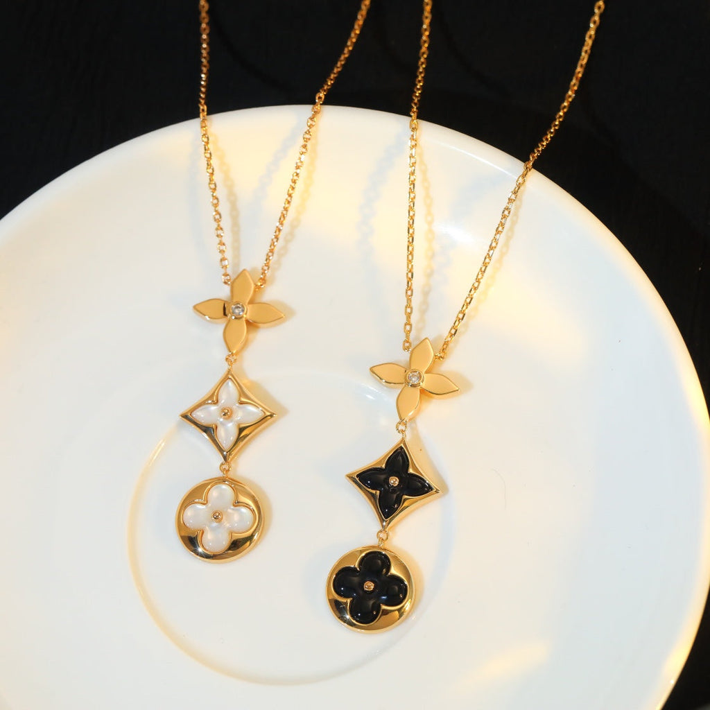 ¡®Twinkle jewelry¡¯STAR AND SUN ONYX PINK GOLD NECKLACE