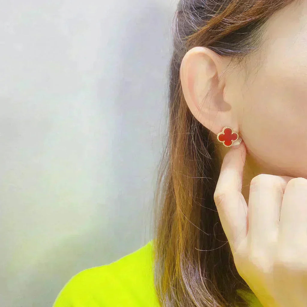 ¡®Twinkle jewelry¡¯CLOVER MEDIUM 1 MOTIFS CARNELIAN  EARRINGS