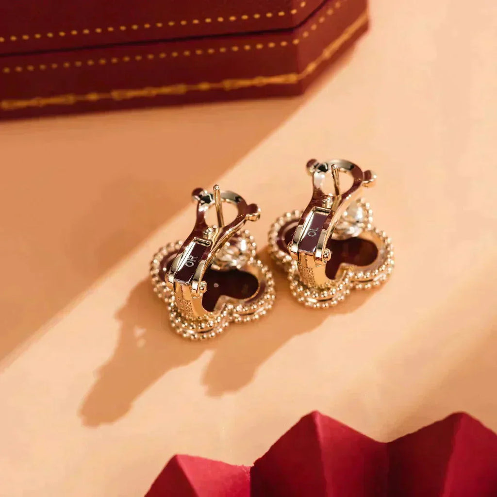 ¡®Twinkle jewelry¡¯CLOVER MEDIUM 1 MOTIFS CARNELIAN  EARRINGS