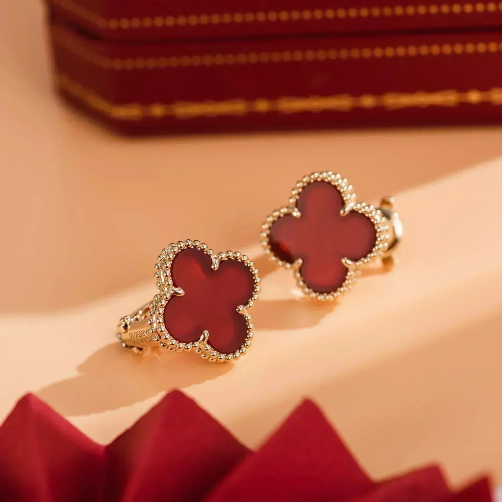 ¡®Twinkle jewelry¡¯CLOVER MEDIUM 1 MOTIFS CARNELIAN  EARRINGS