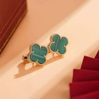 ¡®Twinkle jewelry¡¯CLOVER MEDIUM 1 MOTIFS MALACHITE  EARRINGS