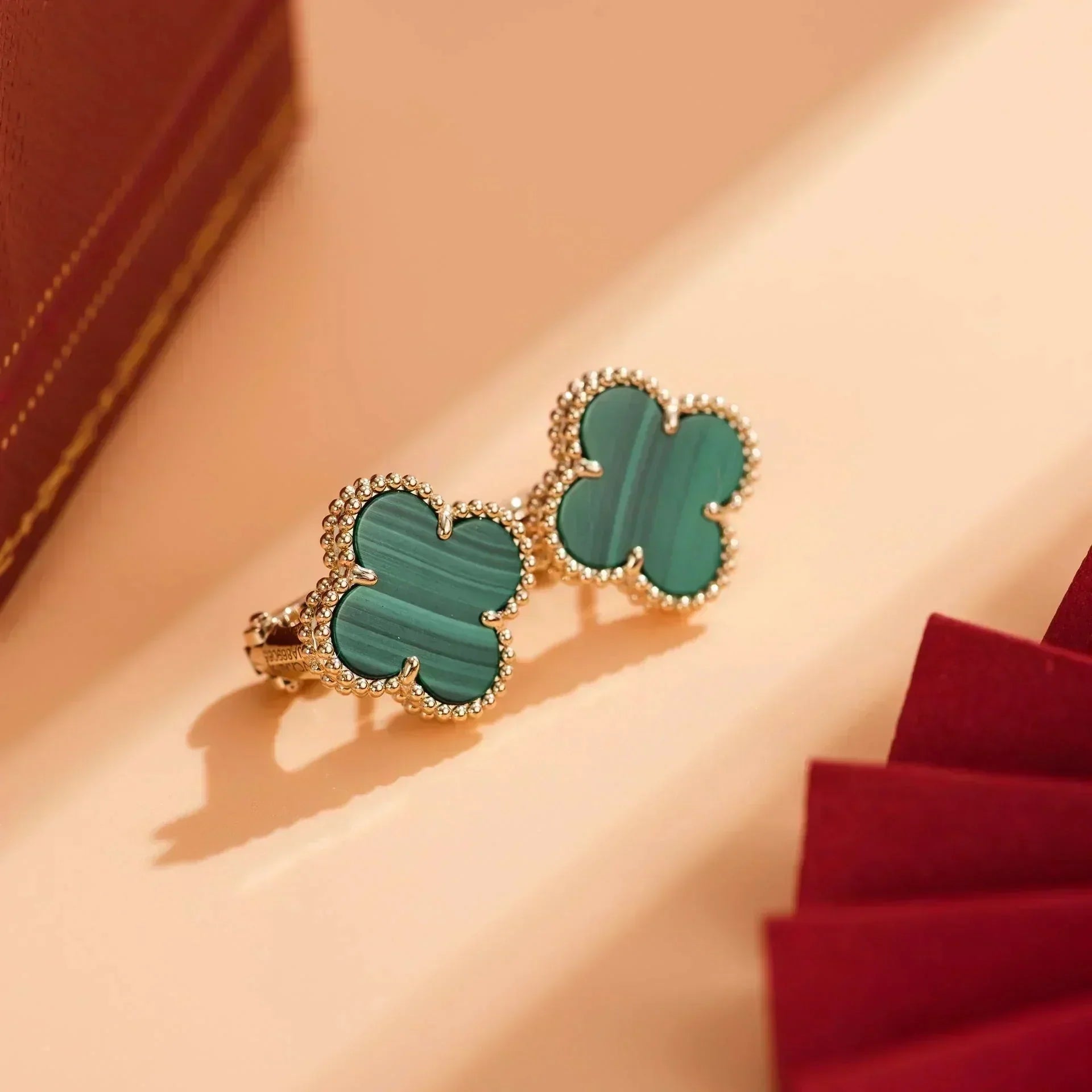 ¡®Twinkle jewelry¡¯CLOVER MEDIUM 1 MOTIFS MALACHITE  EARRINGS