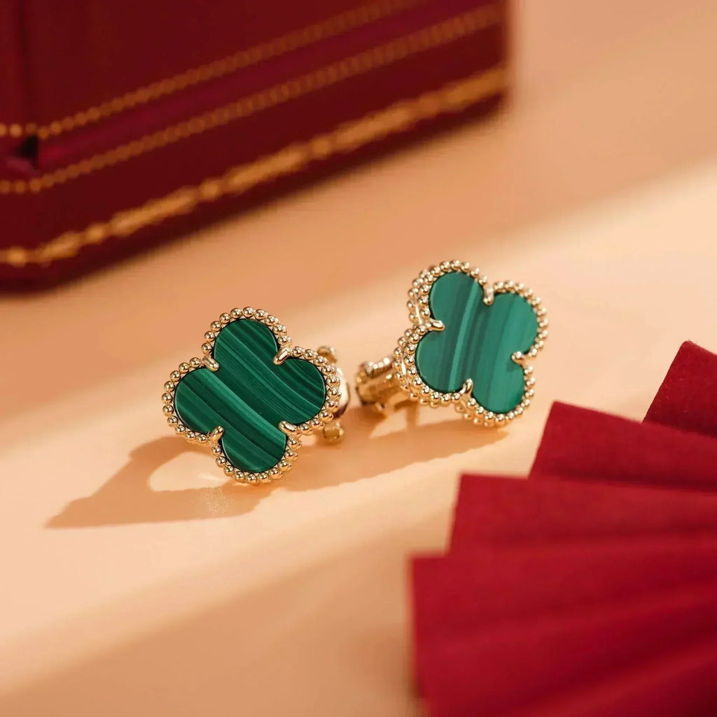 ¡®Twinkle jewelry¡¯CLOVER MEDIUM 1 MOTIFS MALACHITE  EARRINGS