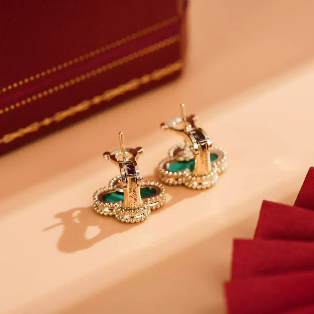 ¡®Twinkle jewelry¡¯CLOVER MEDIUM 1 MOTIFS MALACHITE  EARRINGS