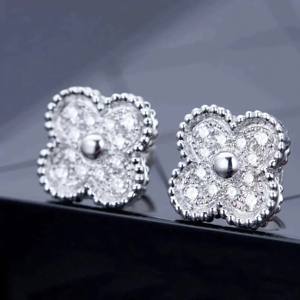 ¡®Twinkle jewelry¡¯CLOVER 1 MOTIFS DIAMOND STUD EARRINGS SILVER
