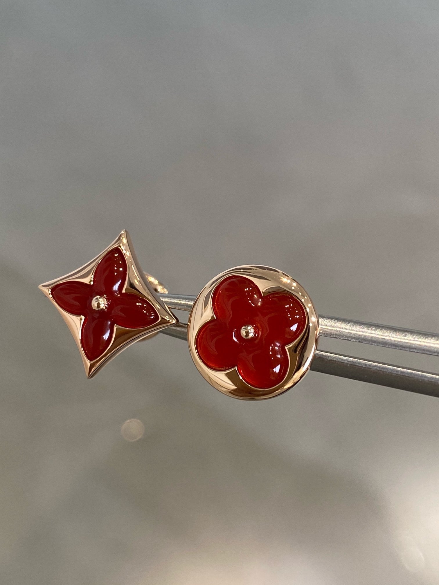 ¡®Twinkle jewelry¡¯STAR AND SUN PINK GOLD CARNELIAN STUD EARRINGS