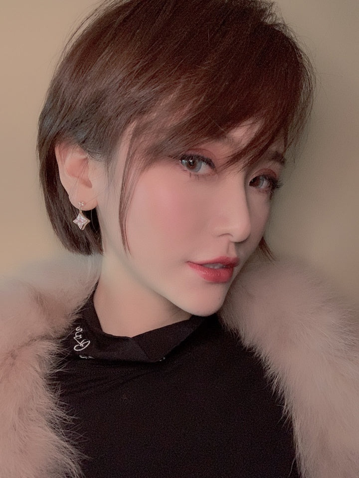 ¡®Twinkle jewelry¡¯DOUBLE STAR PINK GOLD MOP DROP EARRINGS