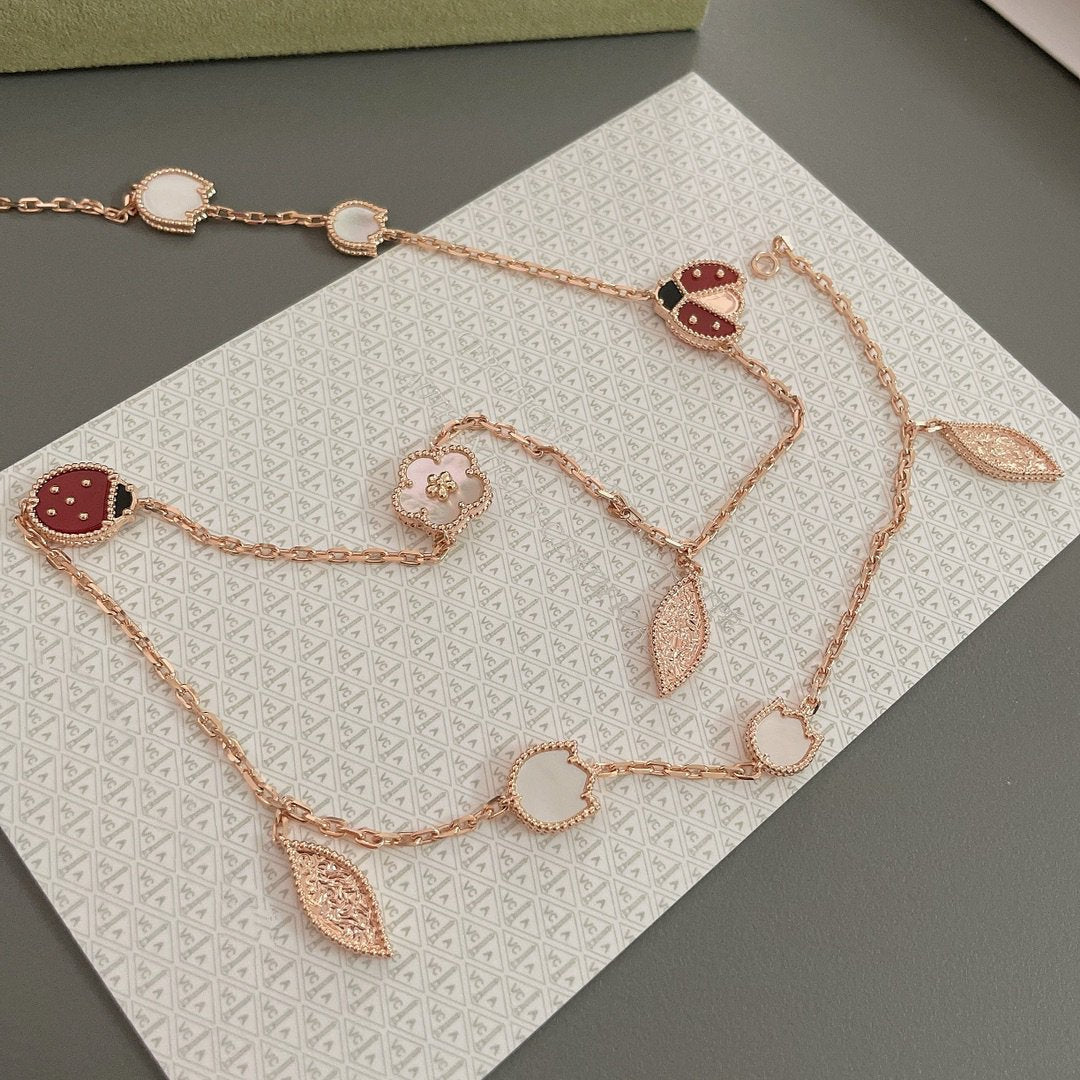 ¡®Twinkle jewelry¡¯LUCKY SPRING 15 MOTIFS ROSE GOLD NECKLACE