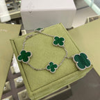 ¡®Twinkle jewelry¡¯CLOVER 5 MOTIFS SIVLER MALACHITE BRACELET