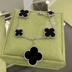 ¡®Twinkle jewelry¡¯CLOVER 5 MOTIFS SIVLER ONYX BRACELET