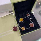 ¡®Twinkle jewelry¡¯CLOVER 5 MOTIFS SIVLER CARNELIAN TIGER EYE BRACELET