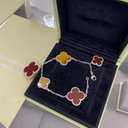 ¡®Twinkle jewelry¡¯CLOVER 5 MOTIFS SIVLER CARNELIAN TIGER EYE BRACELET