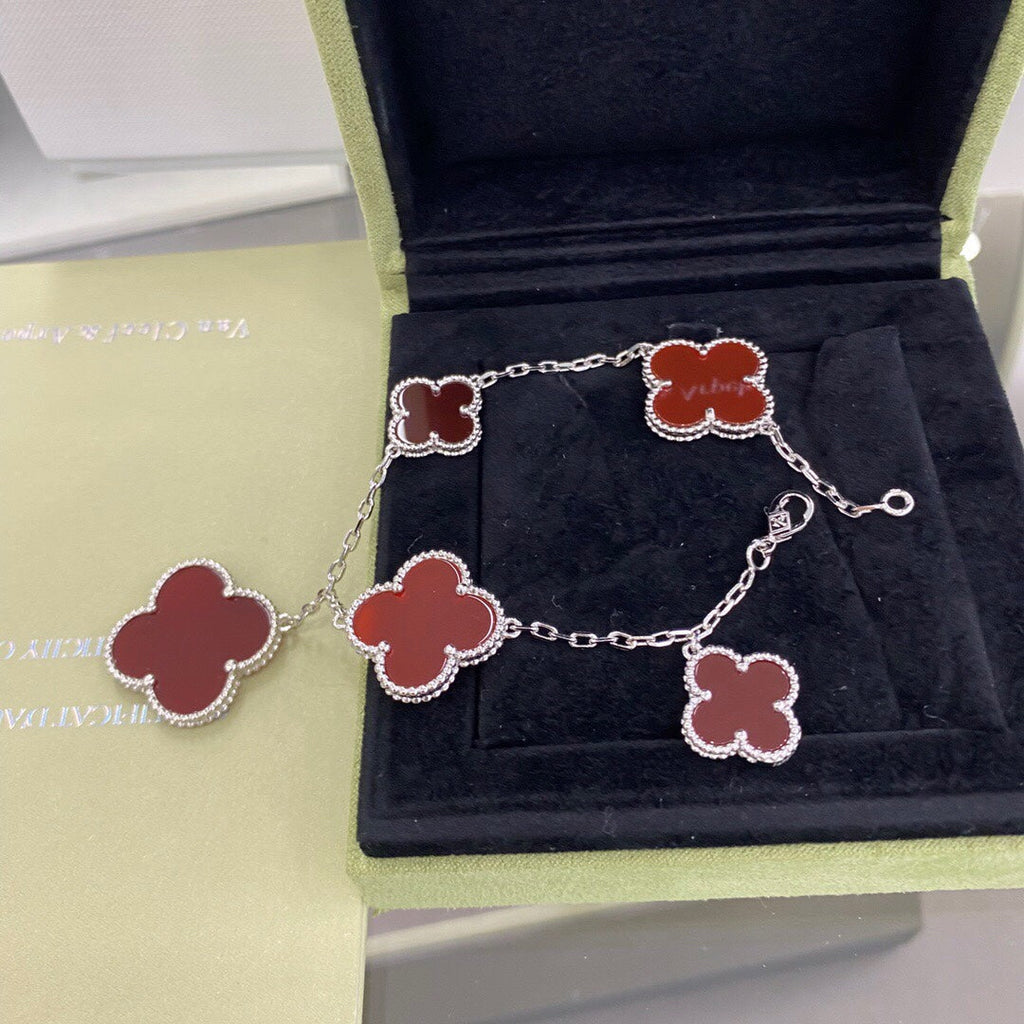 ¡®Twinkle jewelry¡¯CLOVER 5 MOTIFS SIVLER CARNELIAN BRACELET