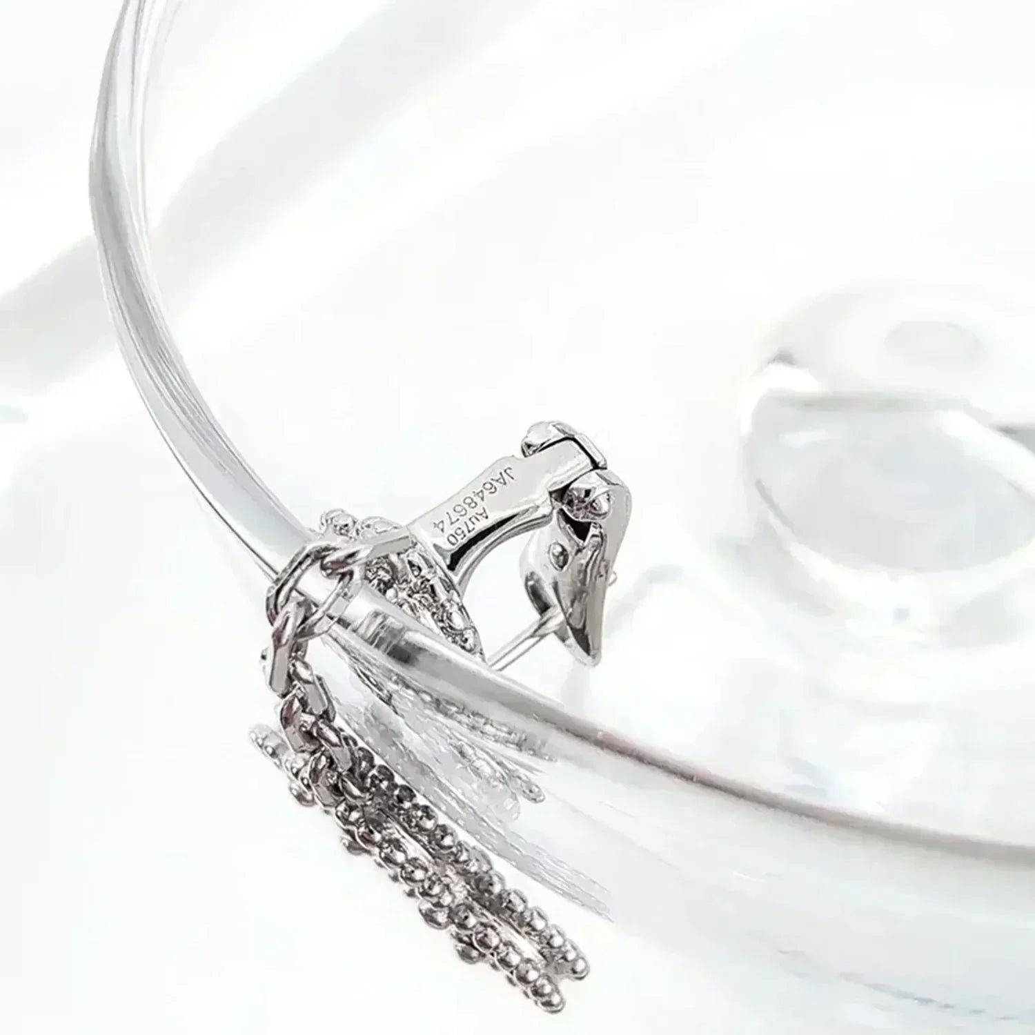 ¡®Twinkle jewelry¡¯CLOVER 2 MOTIFS  DIAMOND ONYX EARRINGS SILVER