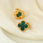 ¡®Twinkle jewelry¡¯CLOVER MEDIUM 1 MOTIFS MALACHITE  EARRINGS