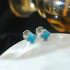 ¡®Twinkle jewelry¡¯CLOVER MINI 9.5MM ONYX STUD EARRINGS SILVER