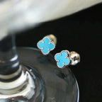 ¡®Twinkle jewelry¡¯CLOVER MINI 9.5MM ONYX STUD EARRINGS SILVER