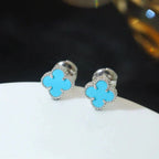 ¡®Twinkle jewelry¡¯CLOVER MINI 9.5MM ONYX STUD EARRINGS SILVER