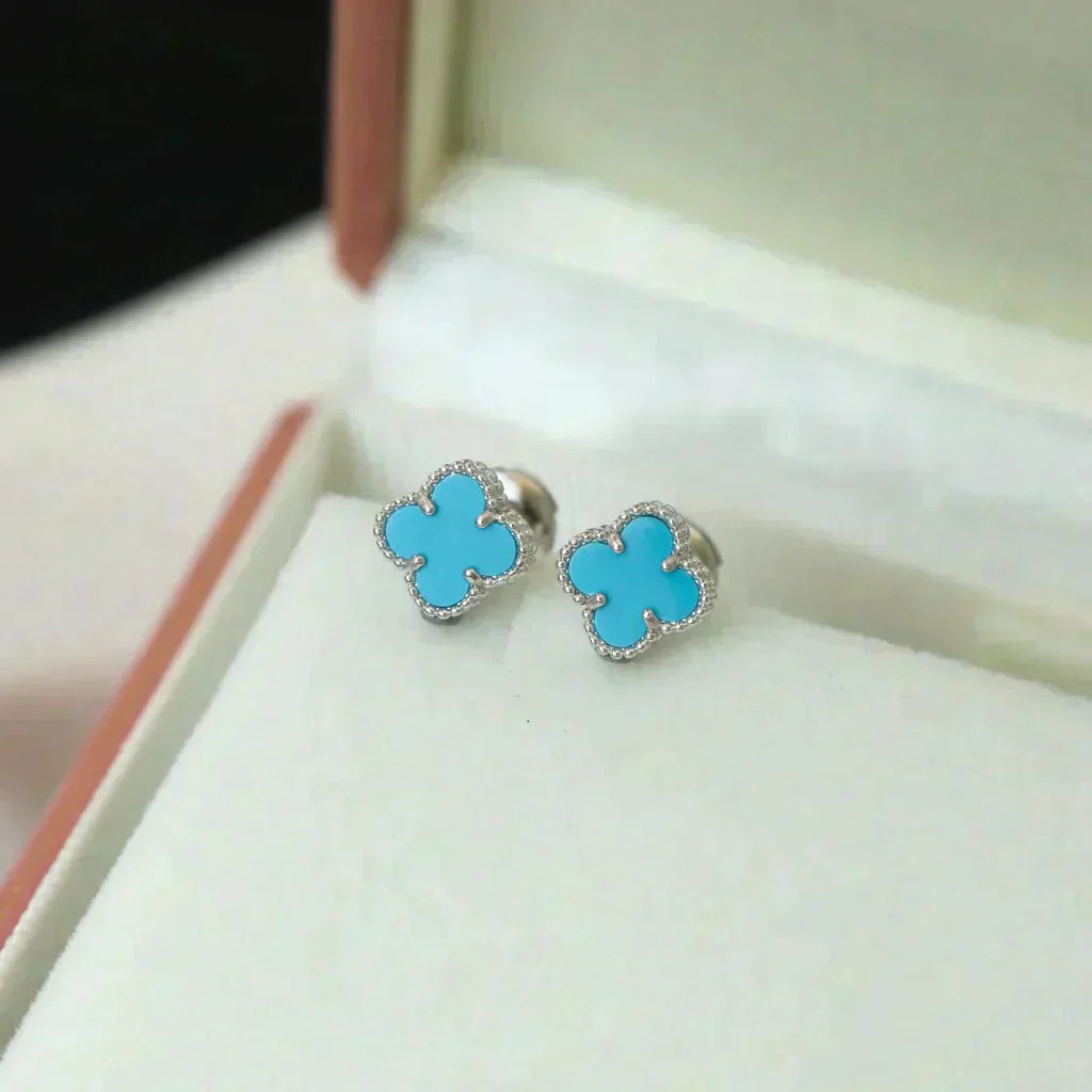 ¡®Twinkle jewelry¡¯CLOVER MINI 9.5MM ONYX STUD EARRINGS SILVER
