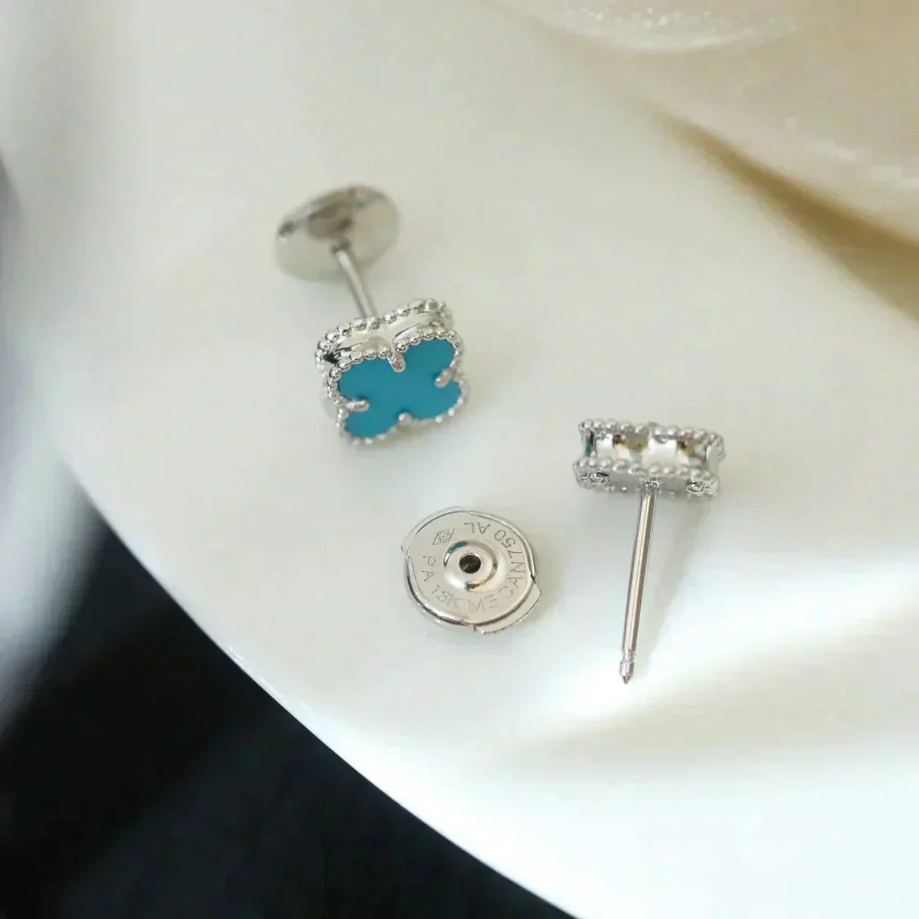 ¡®Twinkle jewelry¡¯CLOVER MINI 9.5MM ONYX STUD EARRINGS SILVER