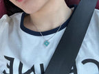 ¡®Twinkle jewelry¡¯CLOVER 1 DIAMOND LIGHT BLUE SILVER NECKLACE