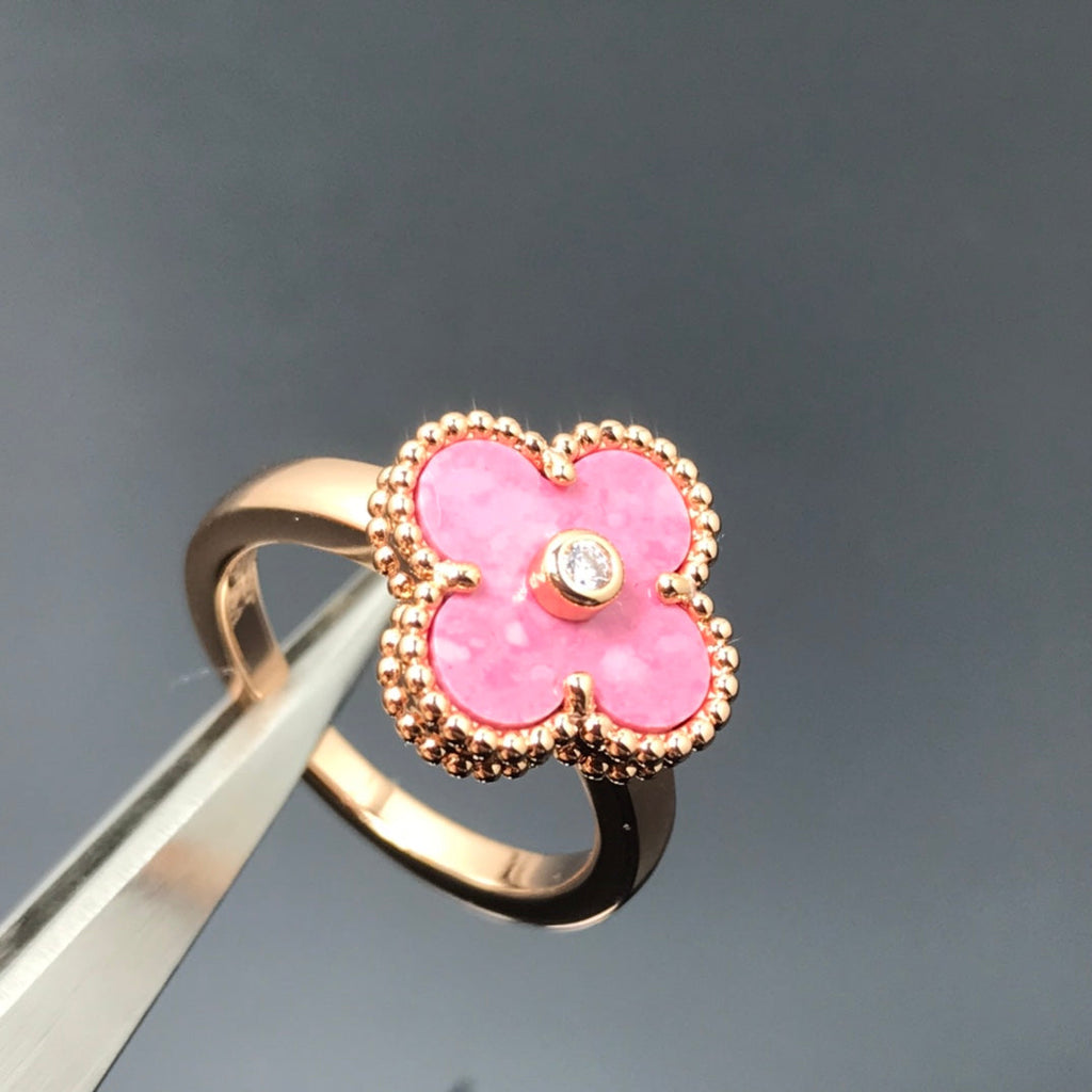 ¡®Twinkle jewelry¡¯CLOVER RHODONITE ROSE GOLD RING