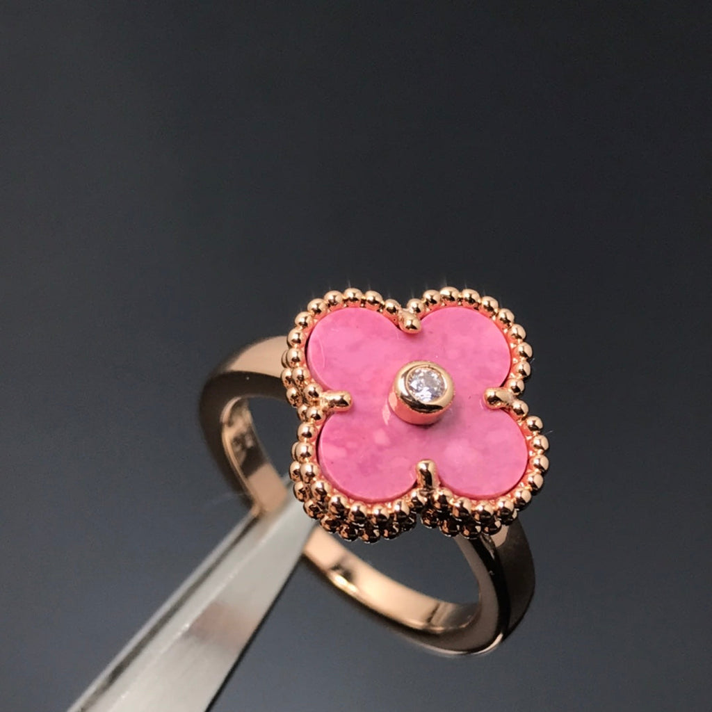¡®Twinkle jewelry¡¯CLOVER RHODONITE ROSE GOLD RING
